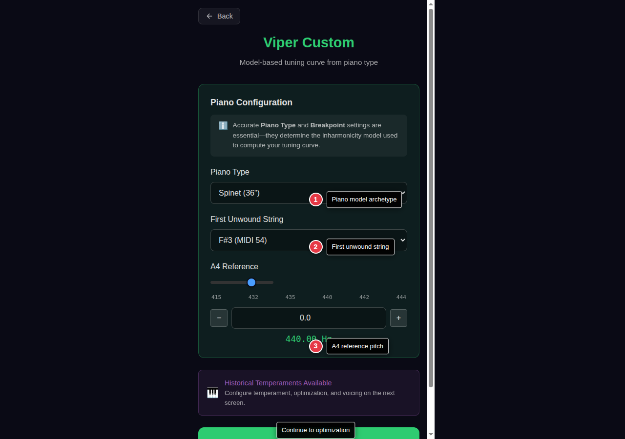 Custom setup controls
