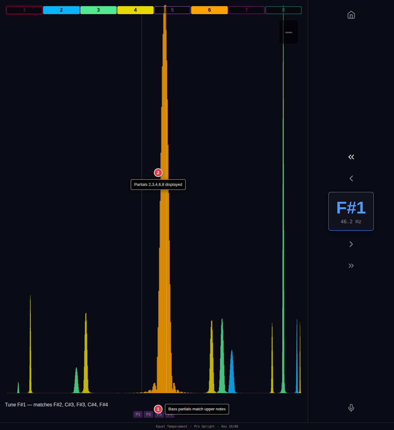 Bass register tuning